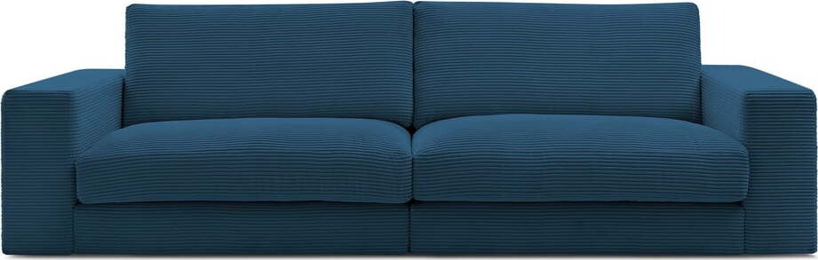 Tmavě modrá manšestrová pohovka 274 cm Leonard – Bobochic Paris