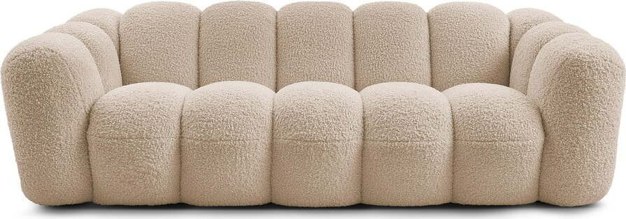 Světle hnědá pohovka z textilie bouclé 232 cm Hippolyte – Bobochic Paris