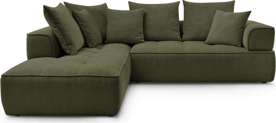 Zelená žinylková rohová pohovka (levý roh/do L) Whesley – Bobochic Paris