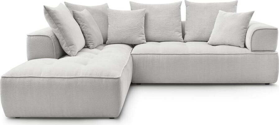 Světle šedá žinylková rohová pohovka (levý roh/do L) Whesley – Bobochic Paris