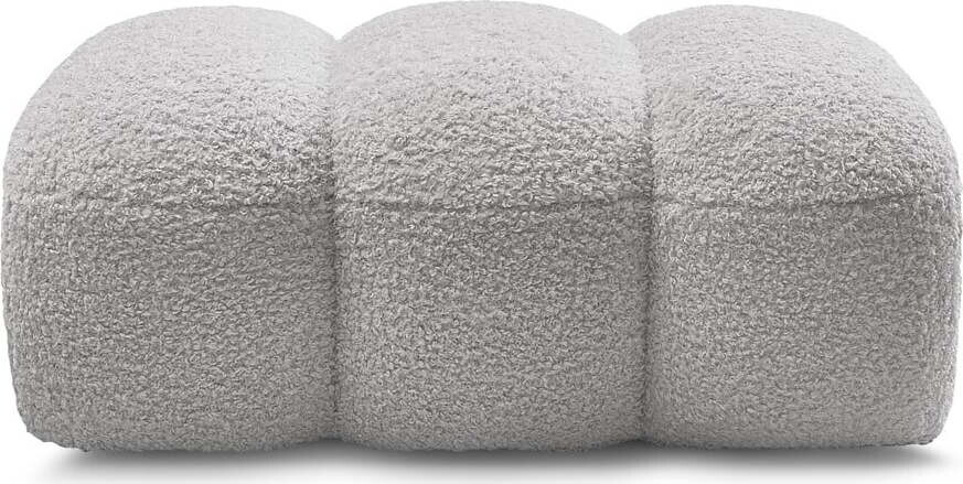 Světle šedá podnožka z textilie bouclé Hippolyte – Bobochic Paris