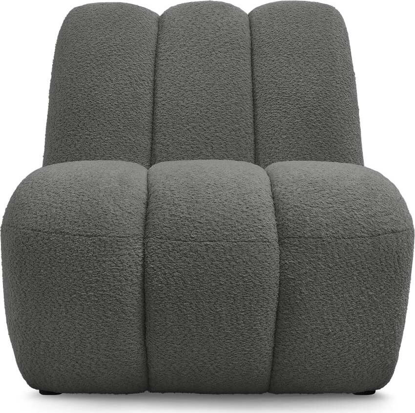 Tmavě šedé křeslo z textilie bouclé Janissaire – Bobochic Paris