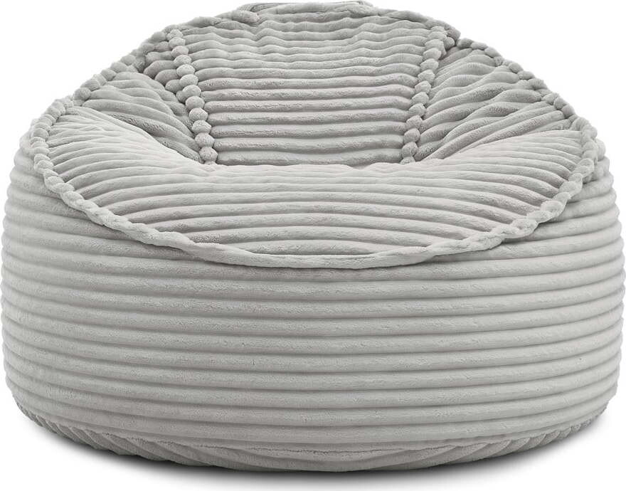 Světle šedý manšestrový sedací vak Socrate – Bobochic Paris