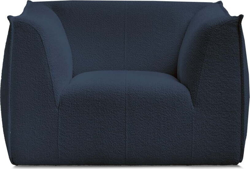 Tmavě modré křeslo z textilie bouclé Giorgia – Bobochic Paris