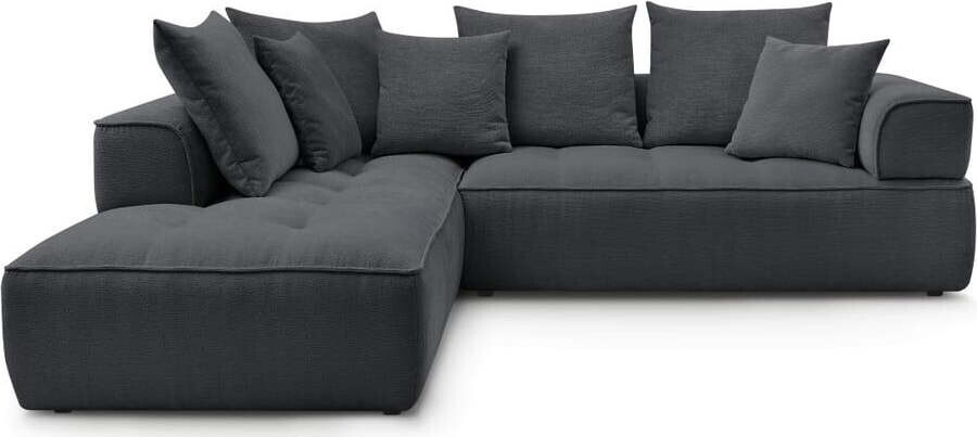 Tmavě šedá žinylková rohová pohovka (levý roh/do L) Whesley – Bobochic Paris