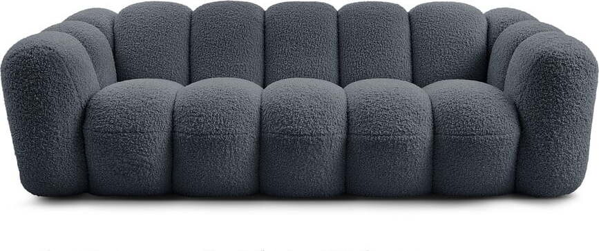 Tmavě šedá pohovka z textilie bouclé 232 cm Hippolyte – Bobochic Paris