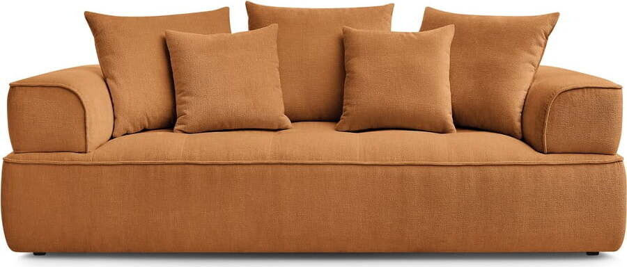 Žinylková pohovka v hořčicové barvě 237 cm Whesley – Bobochic Paris