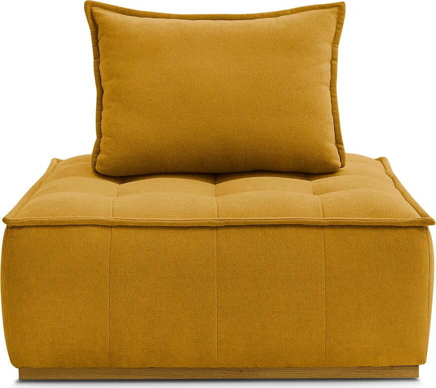 Křeslo z textilie bouclé v hořčicové barvě Elisa – Bobochic Paris