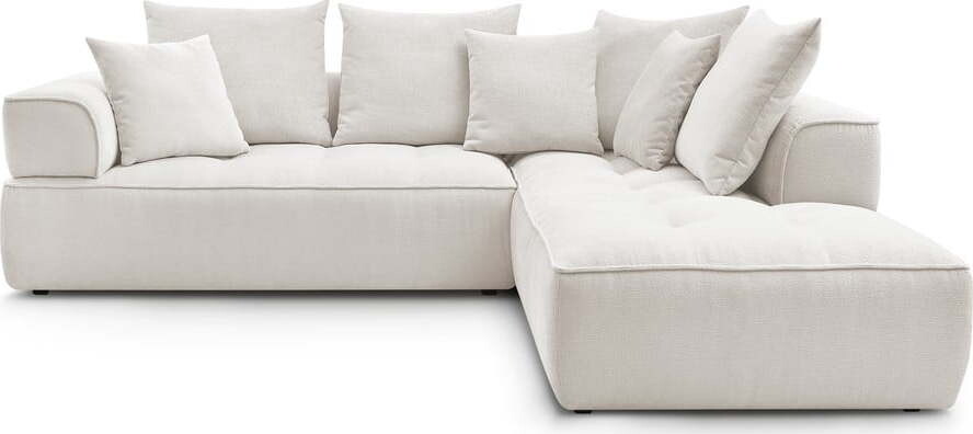 Béžová žinylková rohová pohovka (pravý roh/do L) Whesley – Bobochic Paris