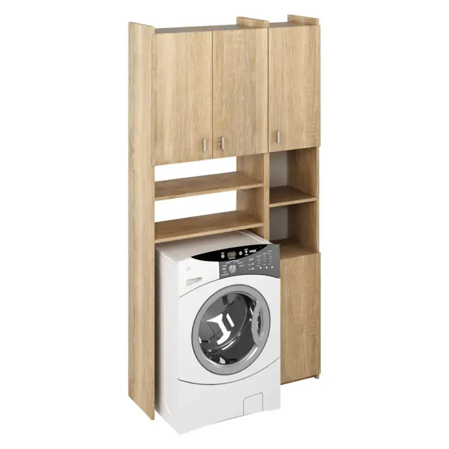 Tempo Kondela Skříňka nad pračku s regálem MIRALI - dub sonoma