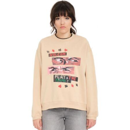 Mikina Volcom Play The Crew Wms - Béžová - M