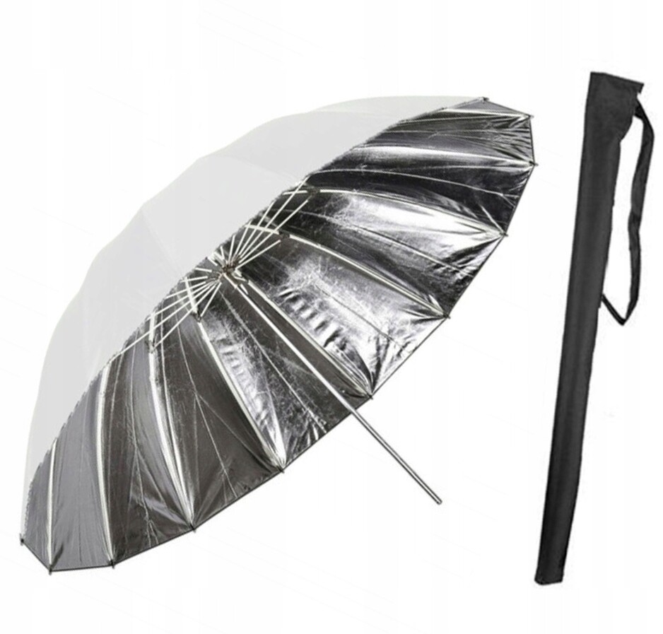 Profesionální Studiový Deštník Stříbrný 180 CM 185 CM, Sklolaminát