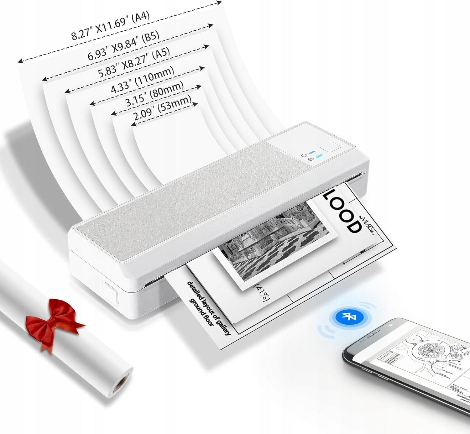 Přenosná termální tiskárna A4 Vretti P83 Bluetooth Android/iOS d