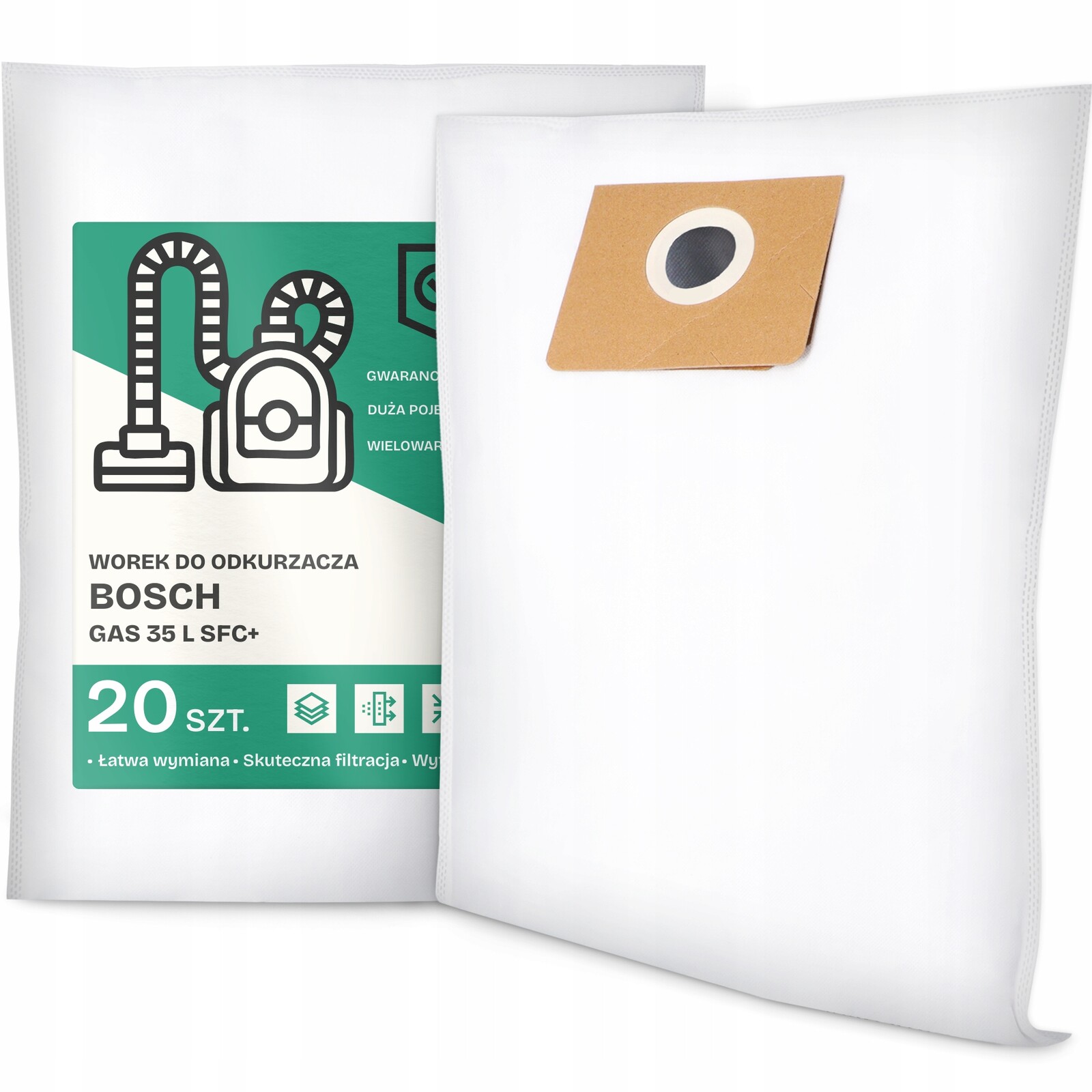 20x Sáček Do Vysavače Bosch Gas 35 L Sfc+ Syntetický Velký Sáček Sáčky G9