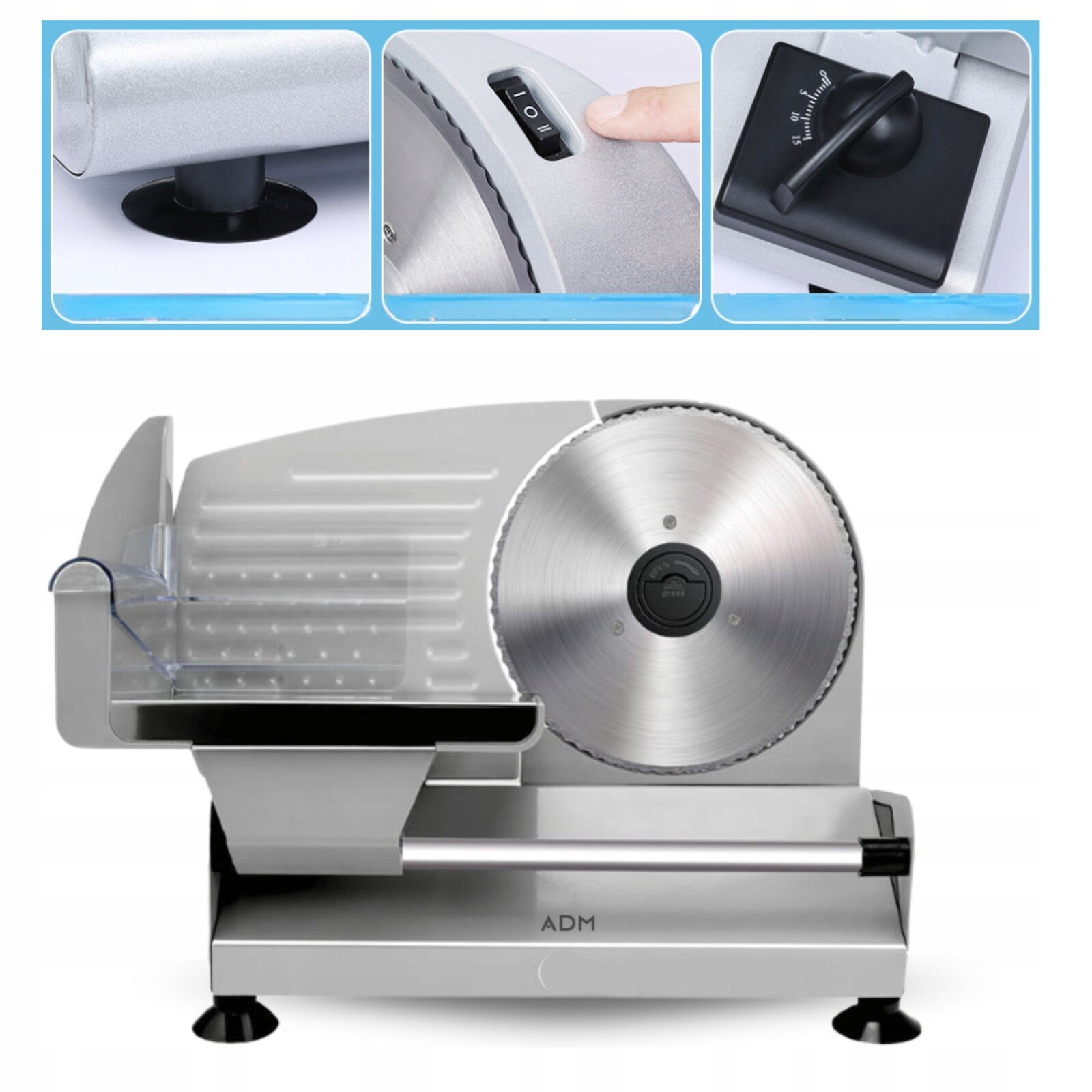 Kráječ na krájení Adm 150 W – stříbrný