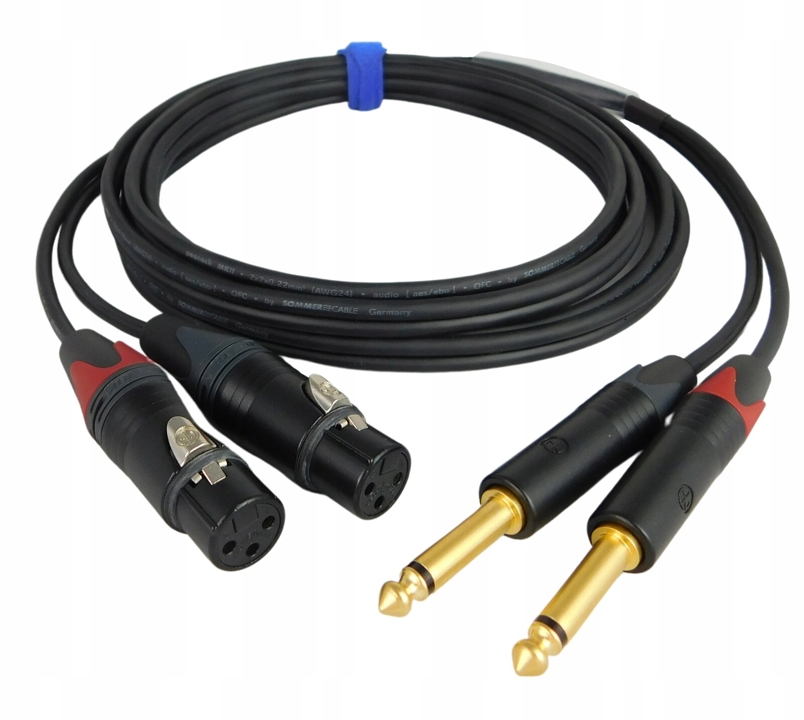 Letní Páv 2xXLR 2xJACK 6,3 mm Neutrik 10m