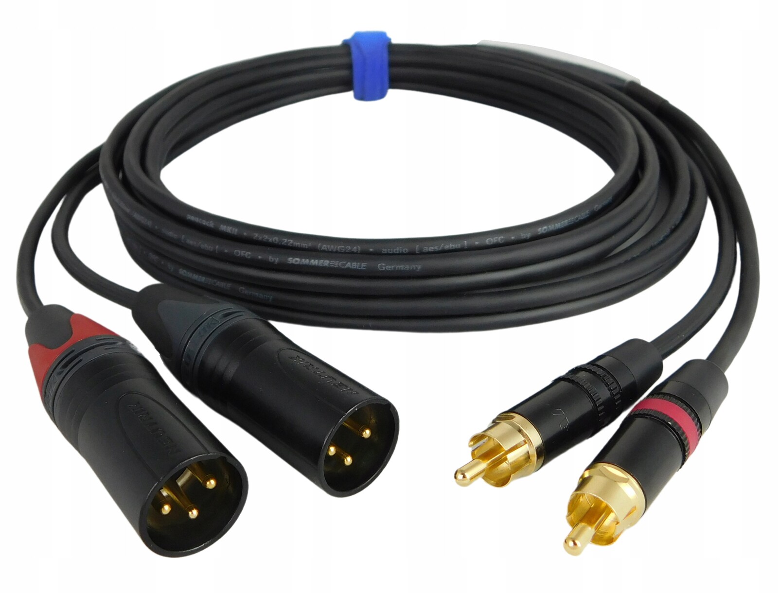 Sommer Peacock 2xXLR 2xRCA Neutrik 7,5m