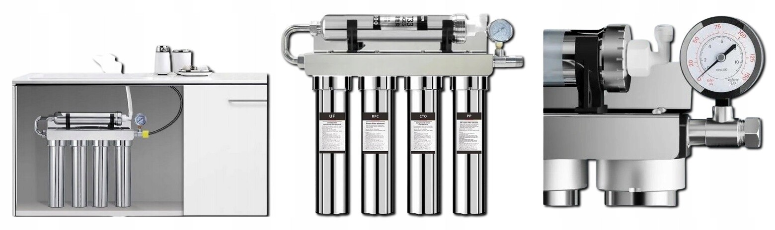 Filtry na vodu pod dřezový set pro ultra filtraci s manometrem