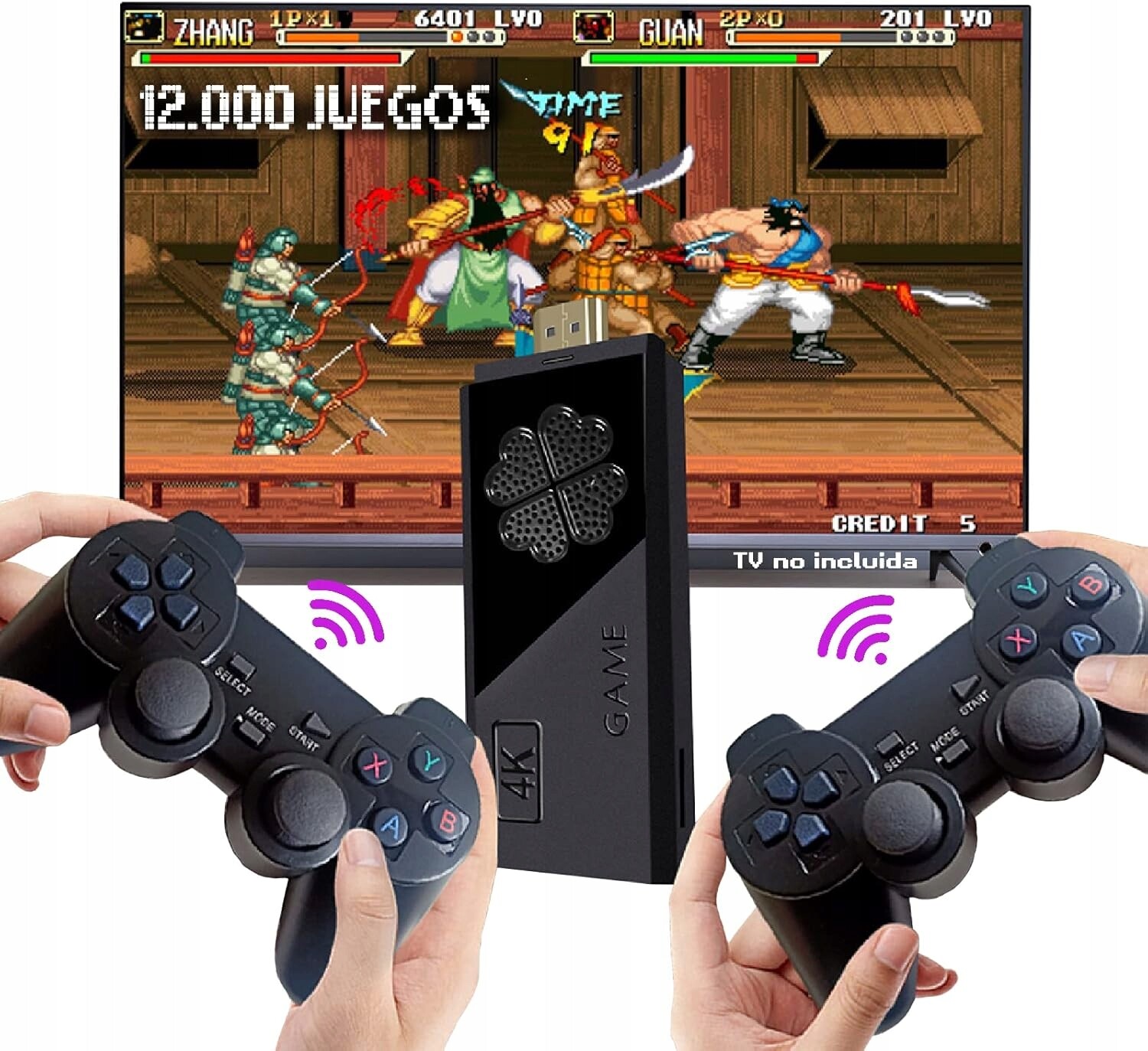 Retro Konzola Arcade Hdmi Černá 12000 Her 64GB Paměť 2x Pad Kontroler