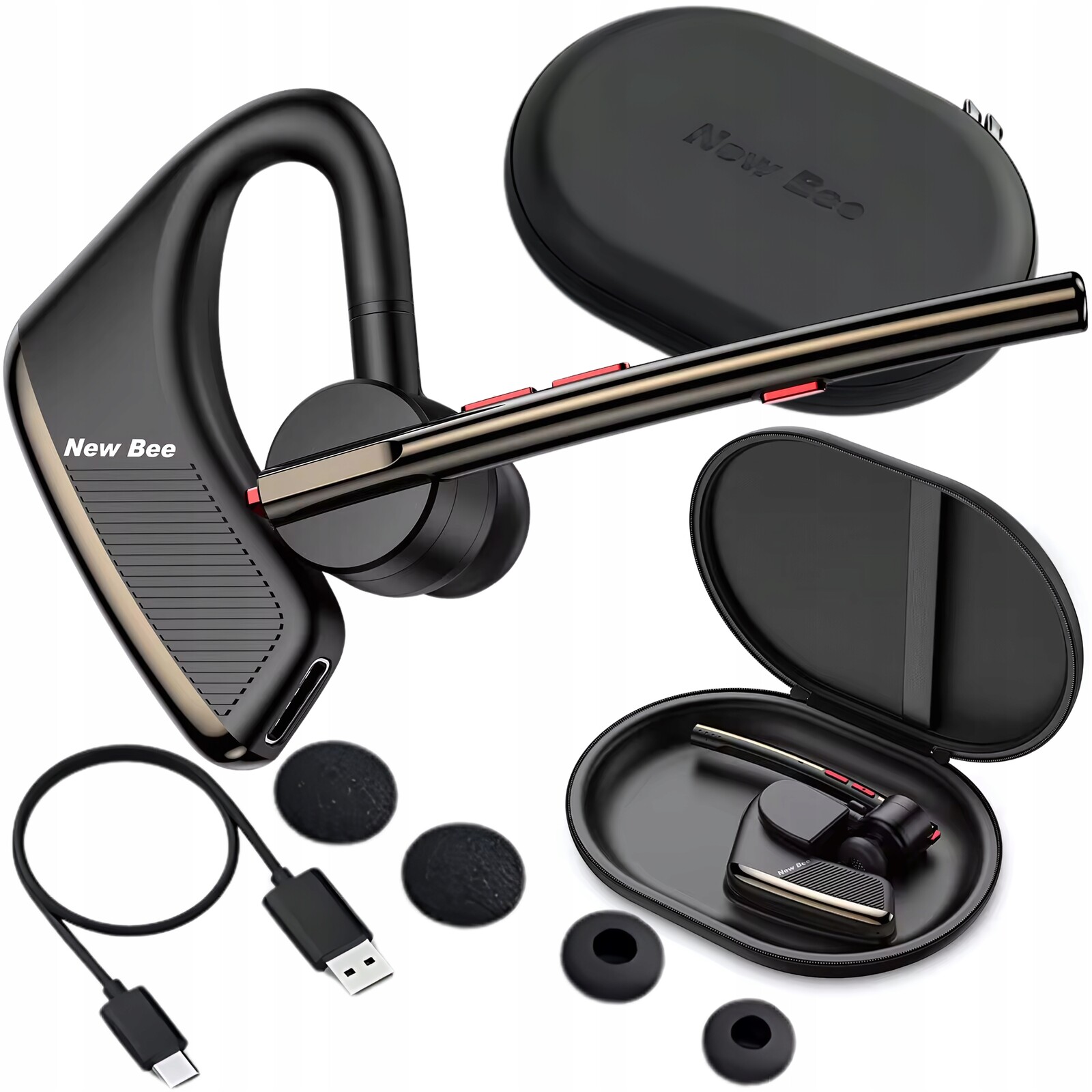 New Bee M50 Bezdrátová Bluetooth sluchátka 5.2 Set