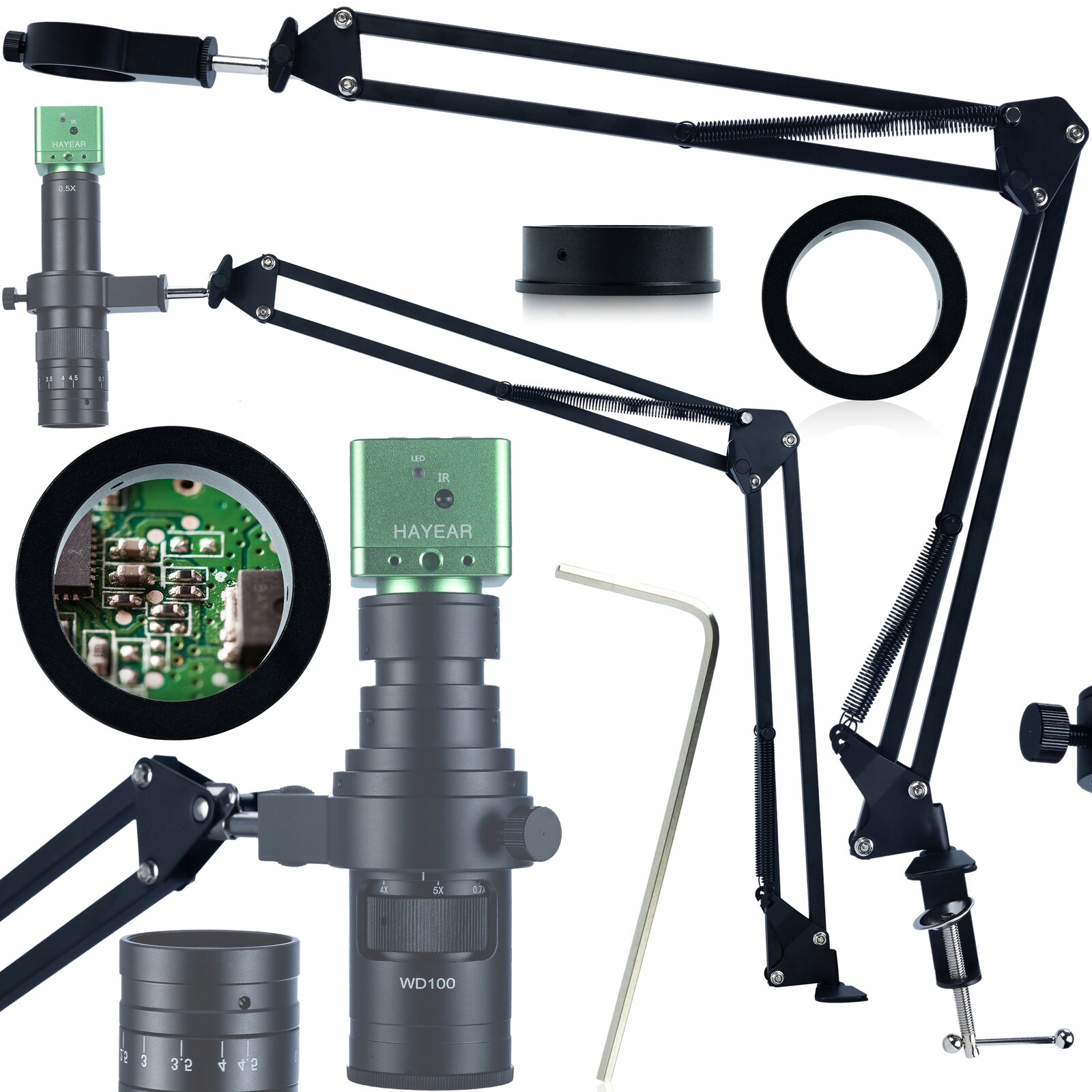 Výložník Pohyblivého Rámu Základna Pro Digitální Mikroskop 42 MM Objektiv 100X Hq