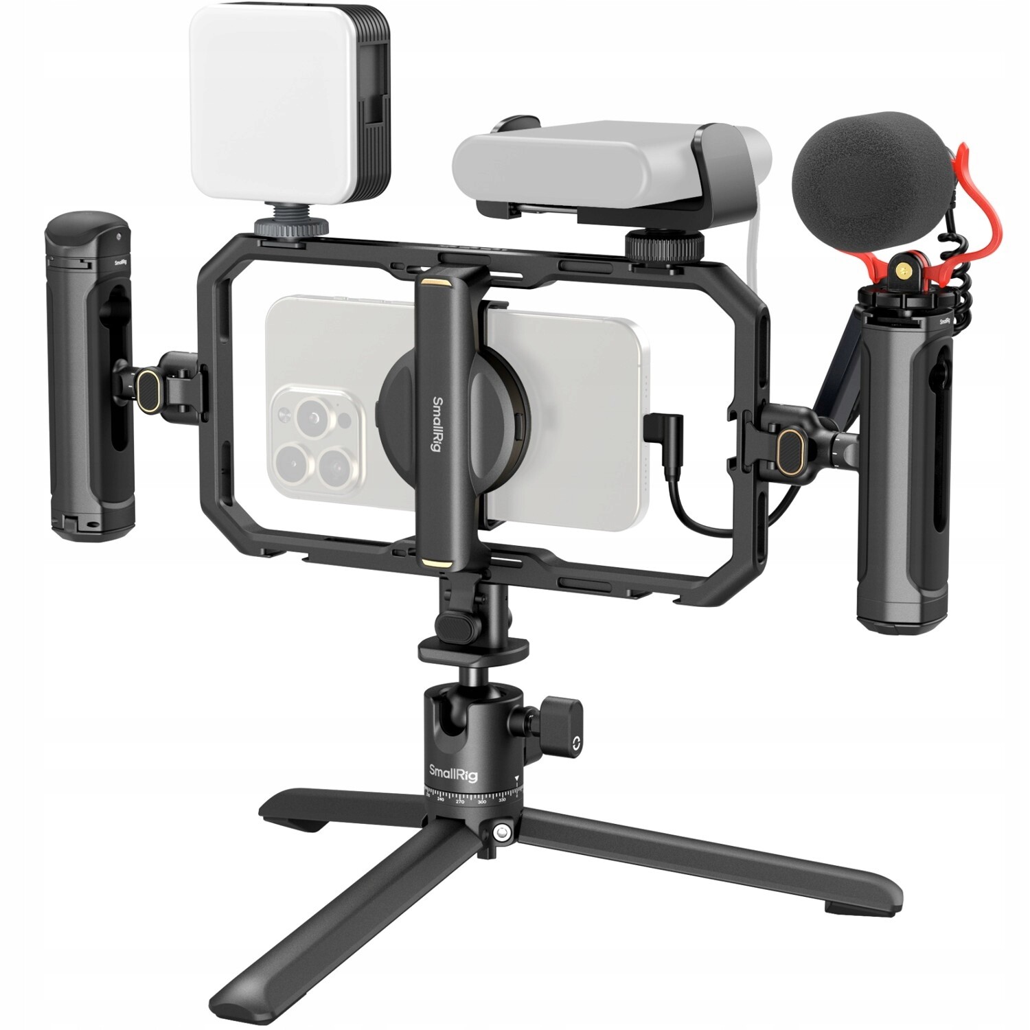 SmallRig vše v jednom video sada pro tvůrce s chytrými telefony se zvukem a světlem