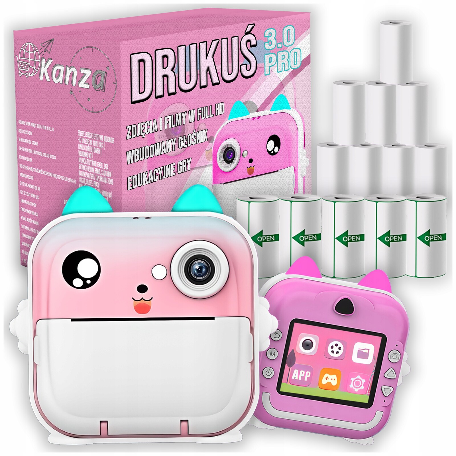 Mini Tiskárna Instantní Termální Fotoaparát S Tiskem, 13 Rolí