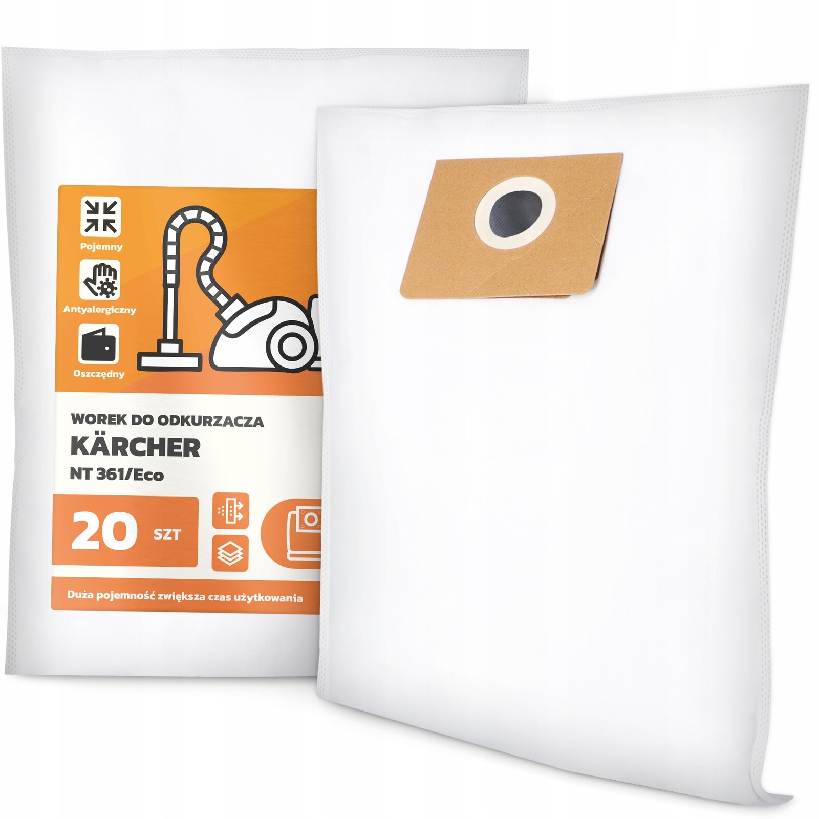 20 x Sáček Do Vysavače Kärcher Nt 361/Eco Syntetický Velký Sáček G9