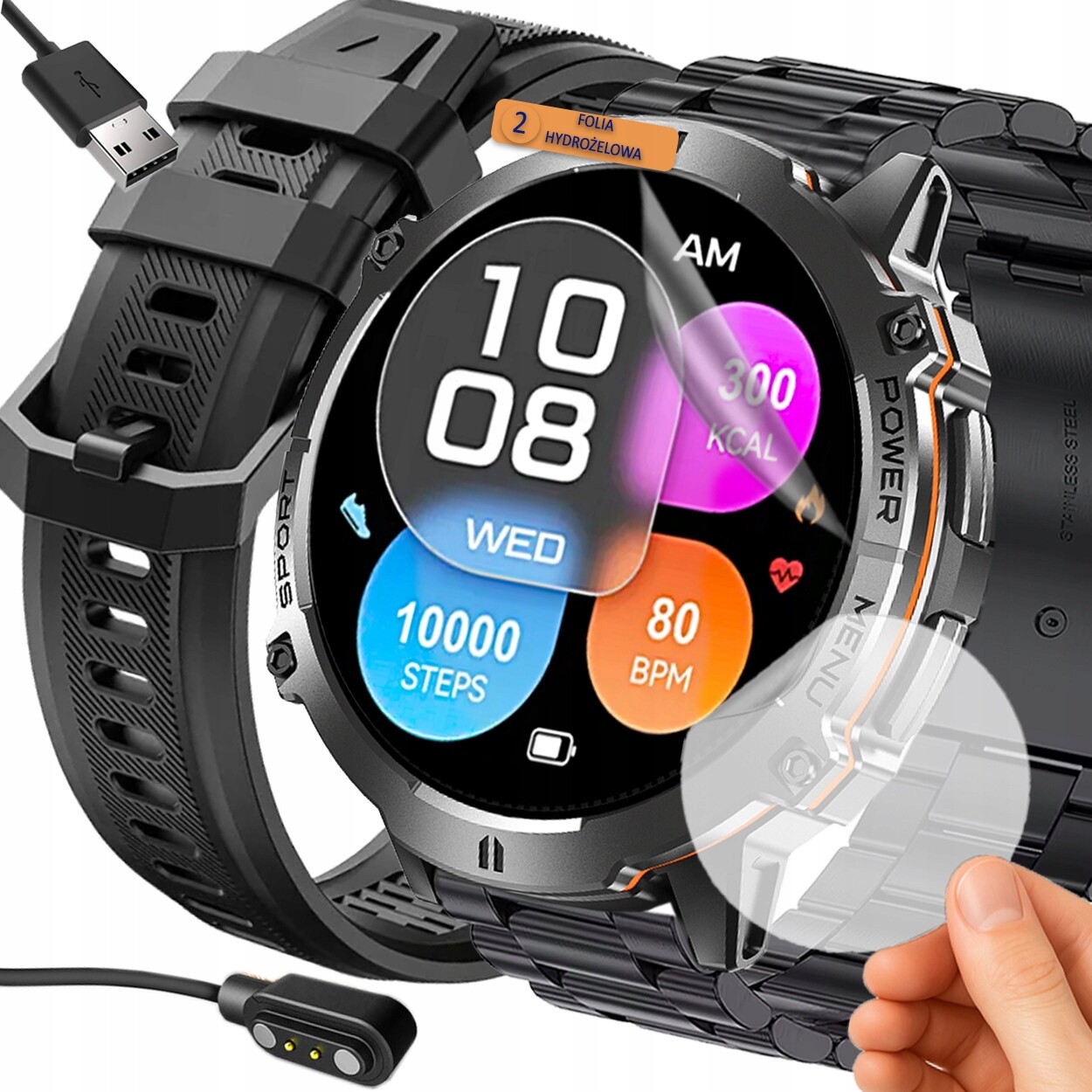 Chytré Hodinky Pánské Sportovní Amoled Kompas Ai Baterie 100 Dní Odolný Styl