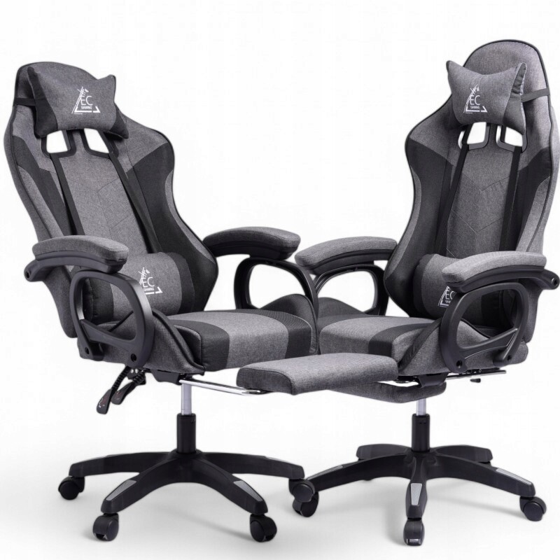 Otočné Herní Křeslo Level Up S Podnožkou A Masážní Podložkou, Šedá Barva