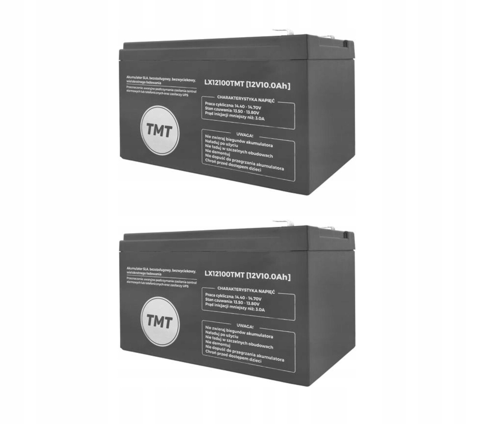 2x Akumulátor Agm 12V 10Ah Tmt (rozměr 12Ah 14Ah 15Ah) Ups solární kolo