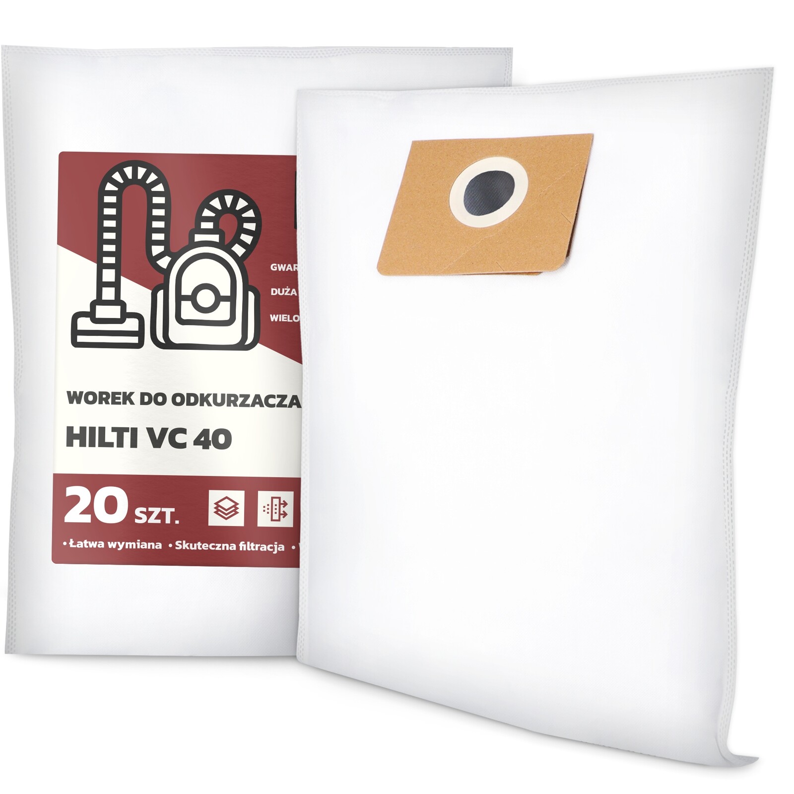20 x Sáček Do Vysavače Hilti VC 40 Syntetický Velký Silný Sáček Sáčky G9