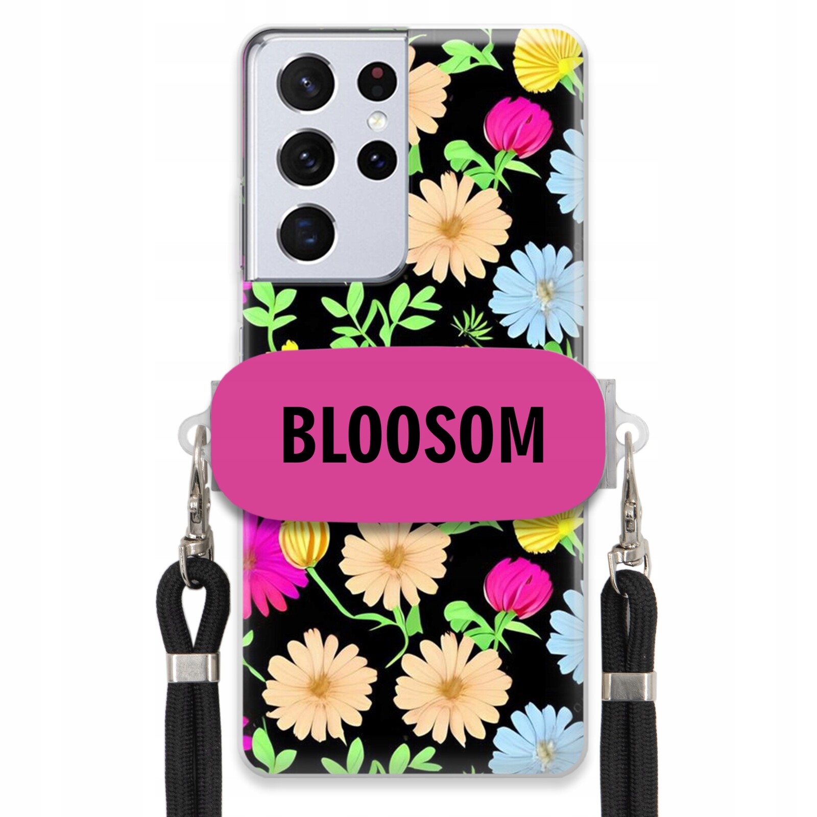 Pouzdro Crossbody Držák Pro Samsung S21 Ultra Kryt Květiny Bloosom Flower