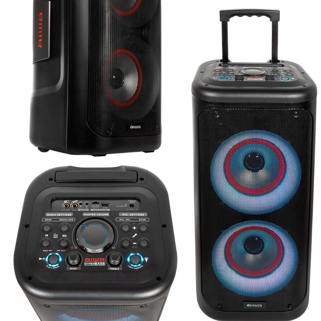 Přenosný reproduktor Power Audio Aiwa KBTUS-450 Led Karaoke Mikrofon Hyperbass