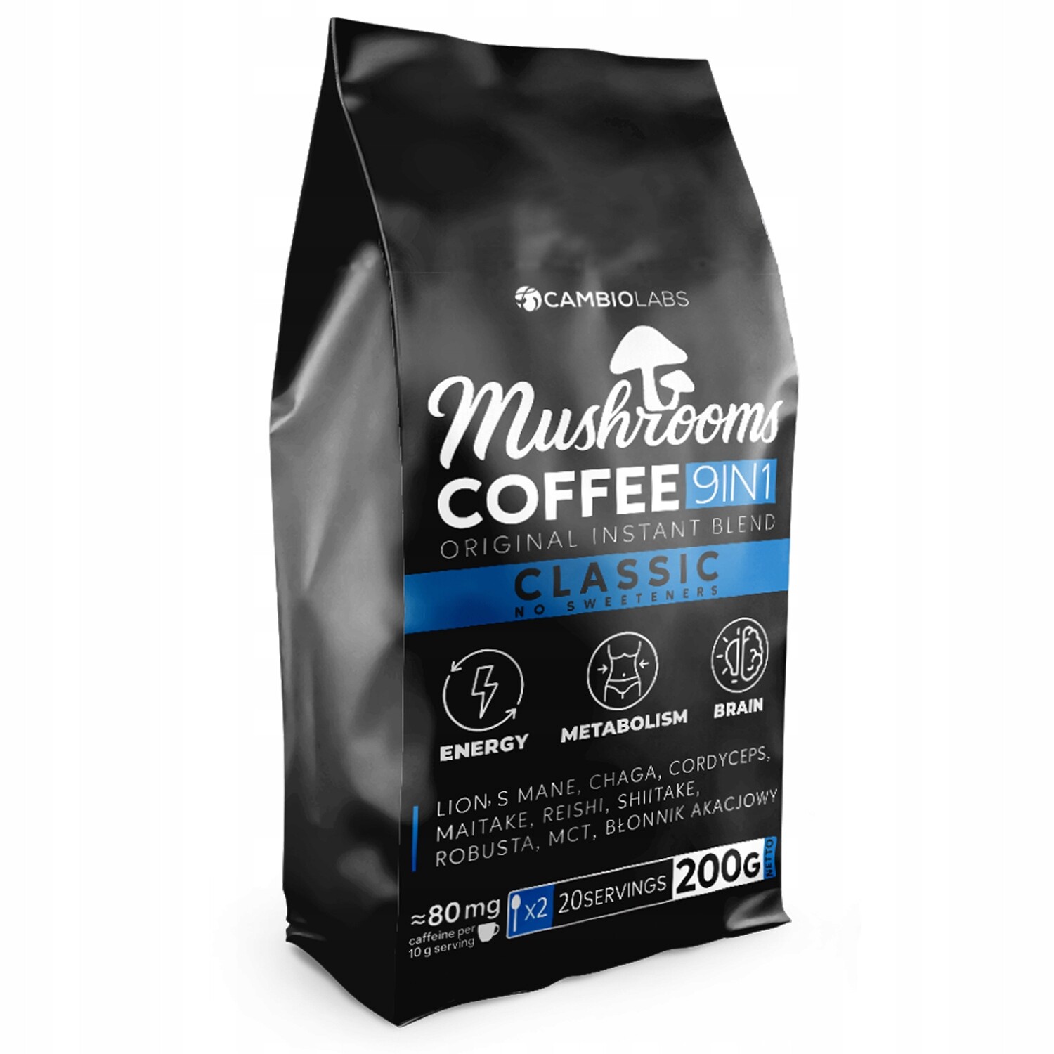 Káva Z Hub Lions Mane Cordyceps Chaga Reishi Shitakee Mct olej Vláknina