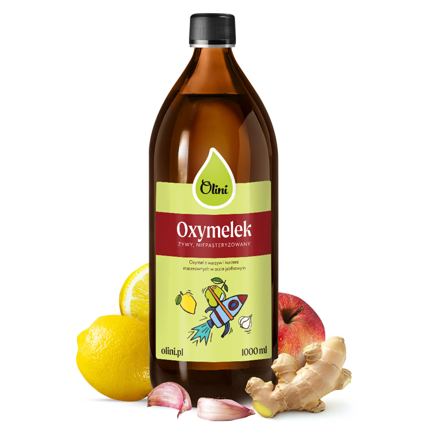 Oxymel ocet a med pro děti Oxymelek podporuje imunitu Olini, litr 1 l