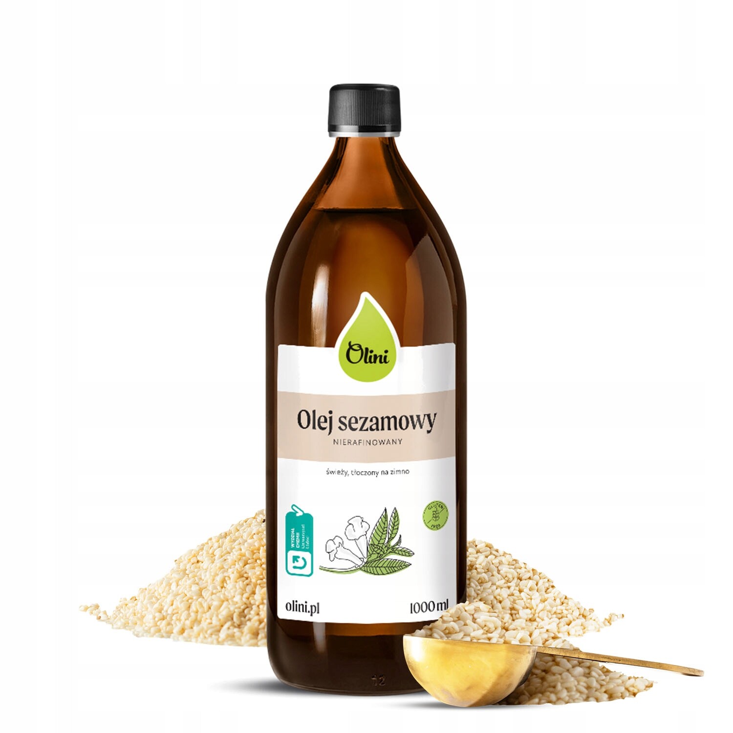 Sezamový olej 1 l Olini lisovaný za studena, Nerafinovaný
