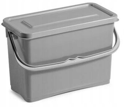 Kbelík Hermet. Šedý 8 L S Víkem