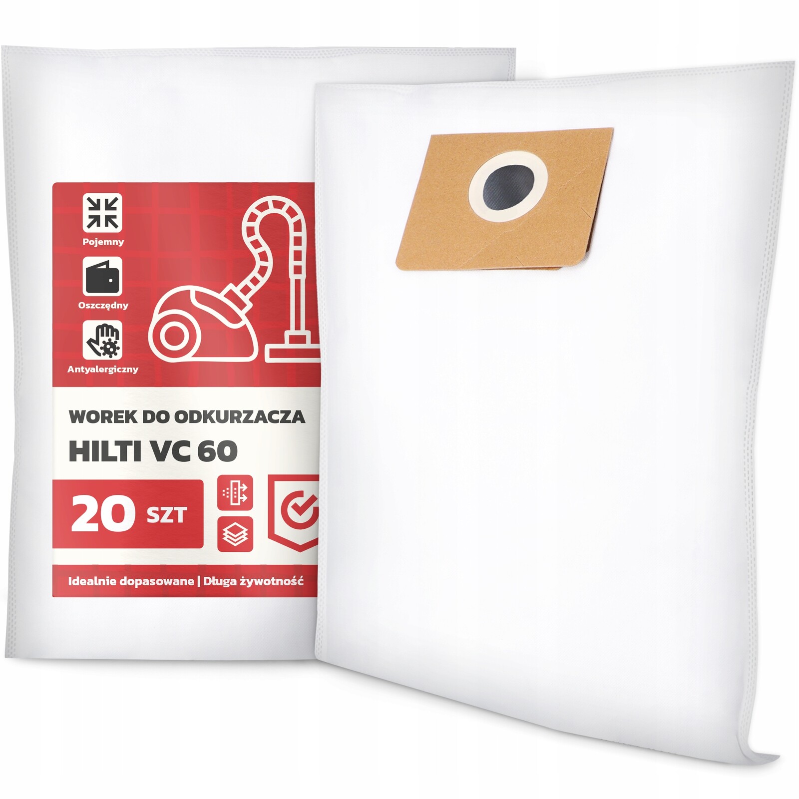 20 x Sáček Pro Vysavač Hilti VC 60 Syntetický Velký Silný Sáček Sáčky G9