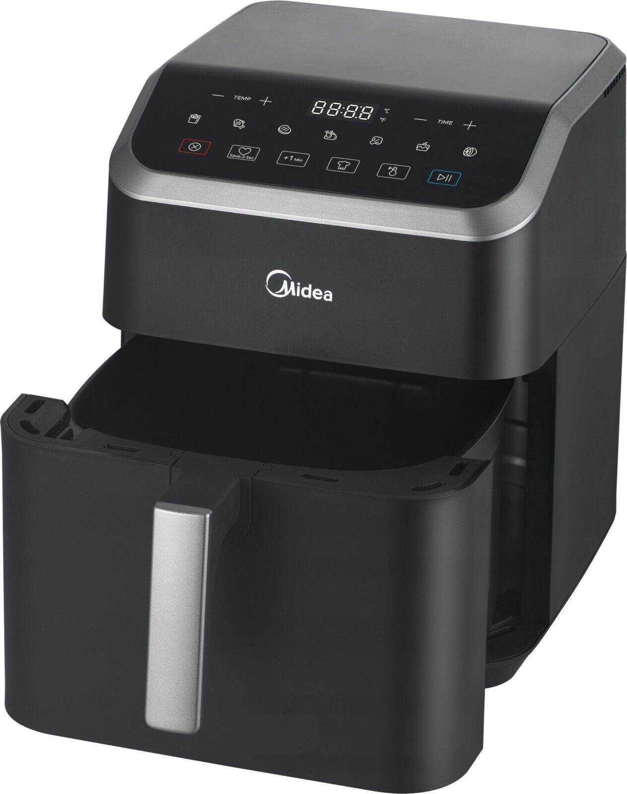 Midea MAD55000ADK Velká výkonná fritéza air fryer bez tuku XL 5L
