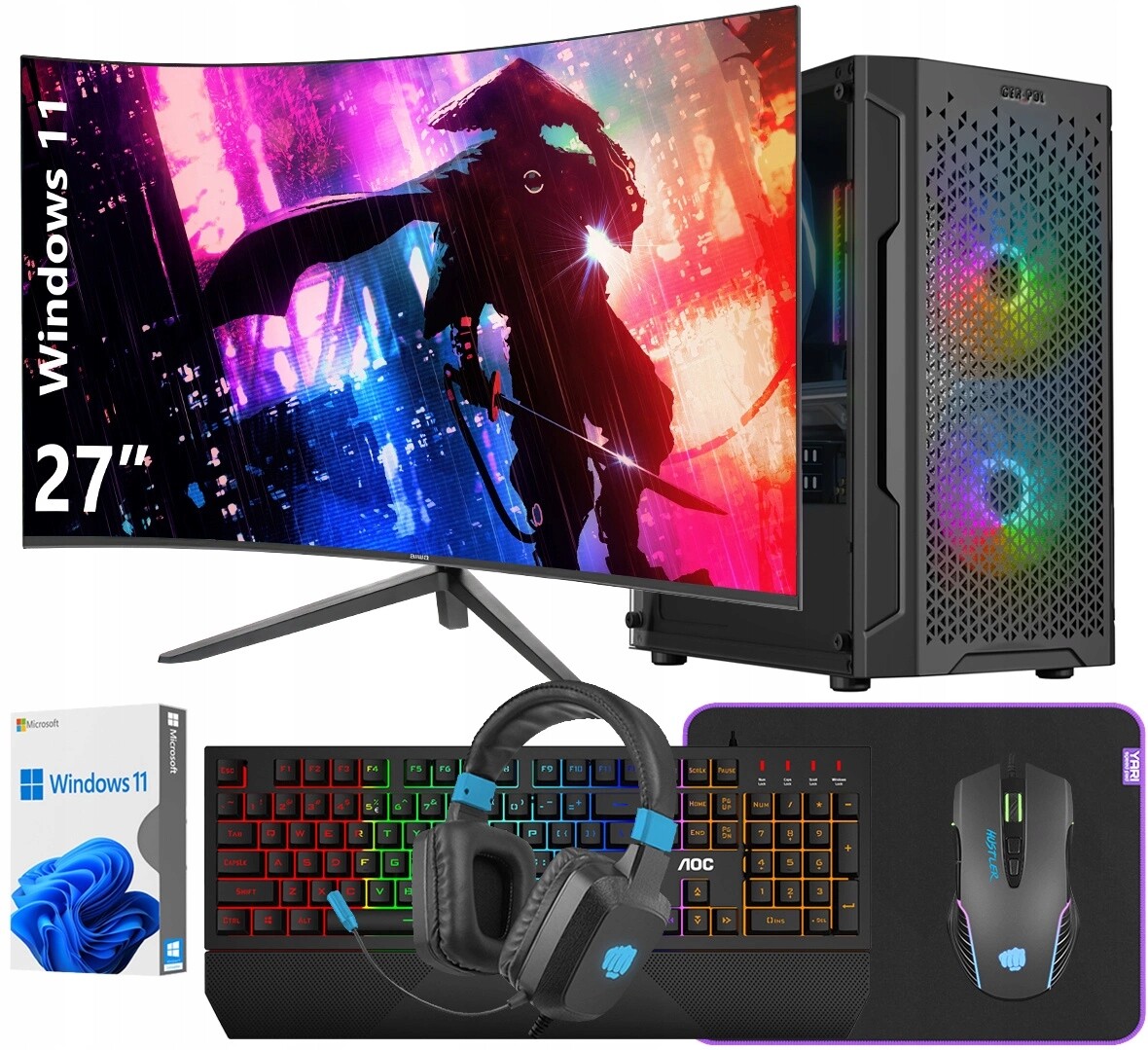 Počítač Ryzen 9 5900X Rtx 5060 64GB 1TB Ssd Windows 11 Monitor 27