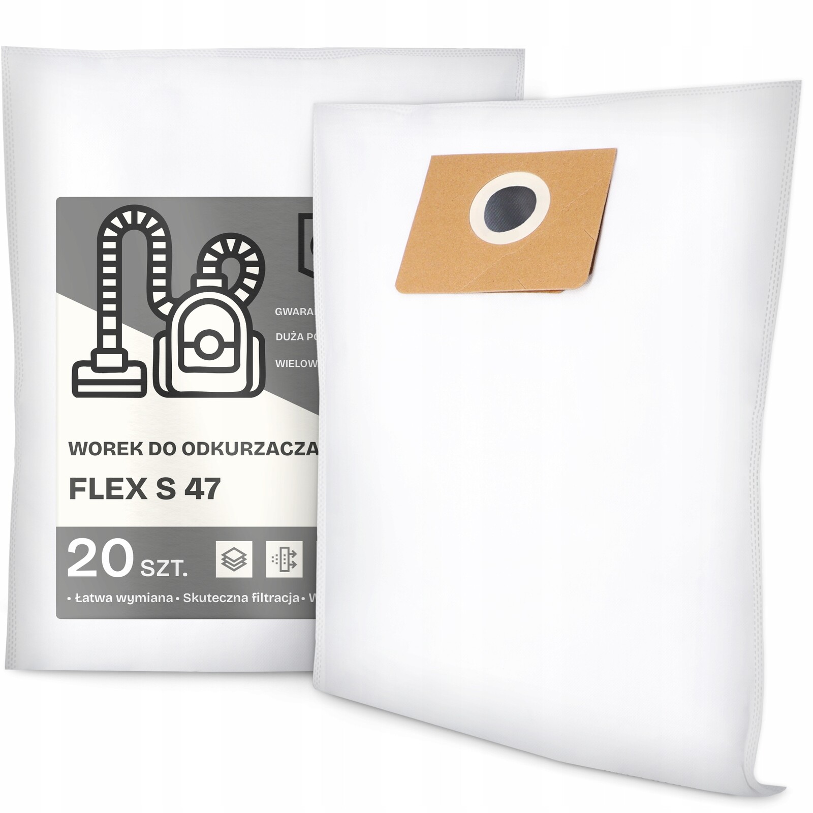 20 x Sáček Do Vysavače Flex S 47 Syntetický Velký Silný Sáček Sáčky G9