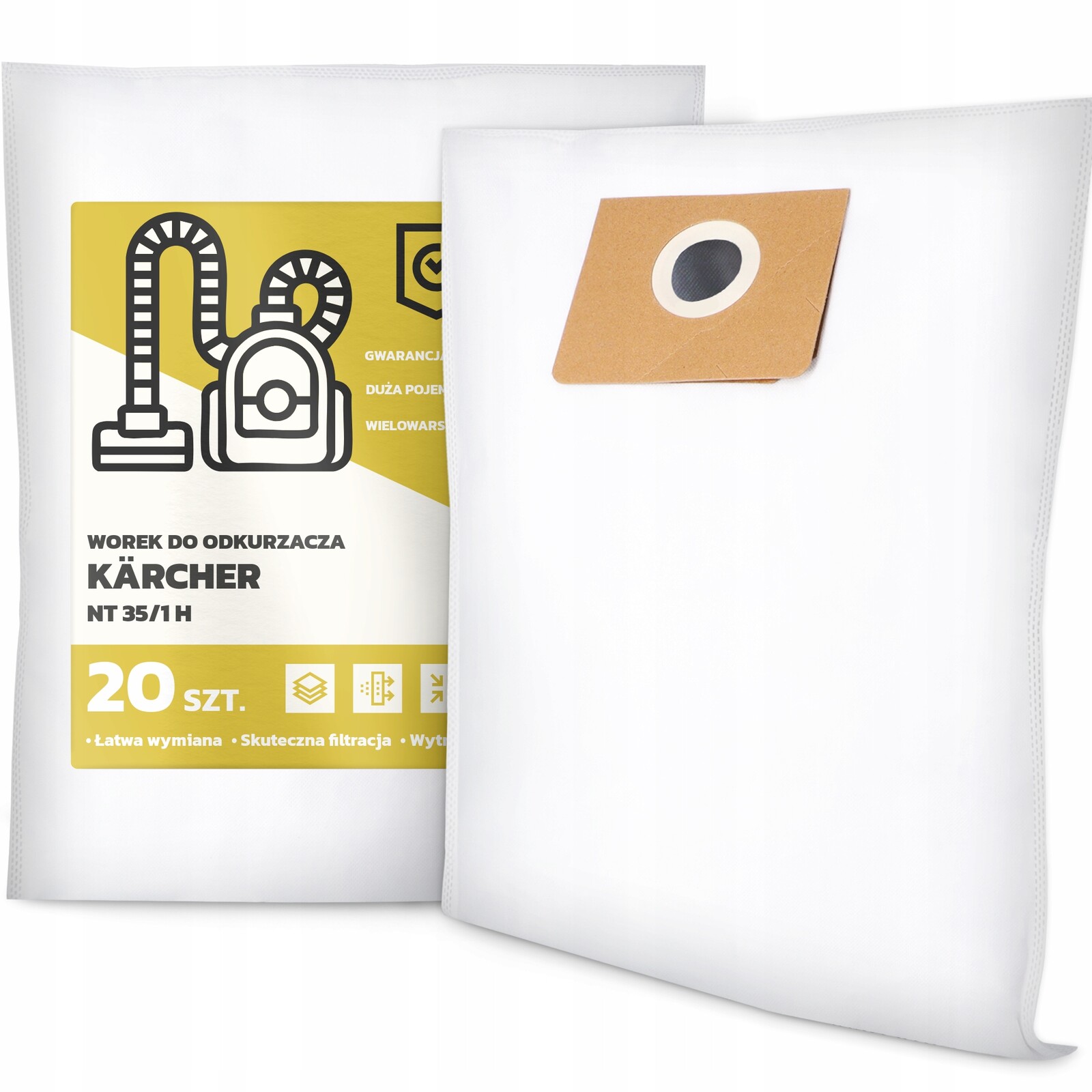 20 x Sáček Do Vysavače Kärcher Nt 35/1 H Syntetický Velký Sáček Sáčky G9