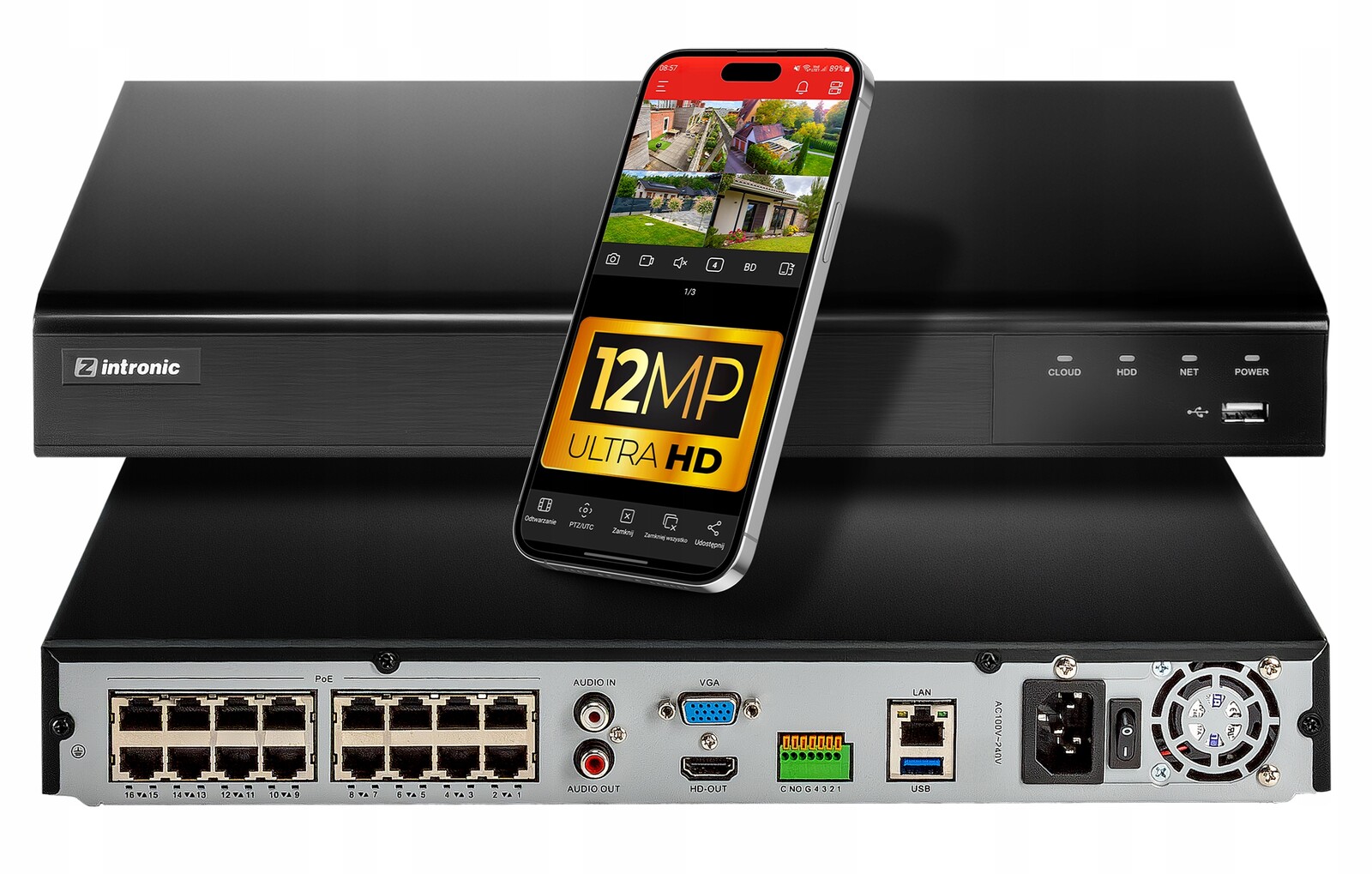 Síťový rekordér Nvr Ip 32 kanálový 16xPoE 12MPx 2xSATA