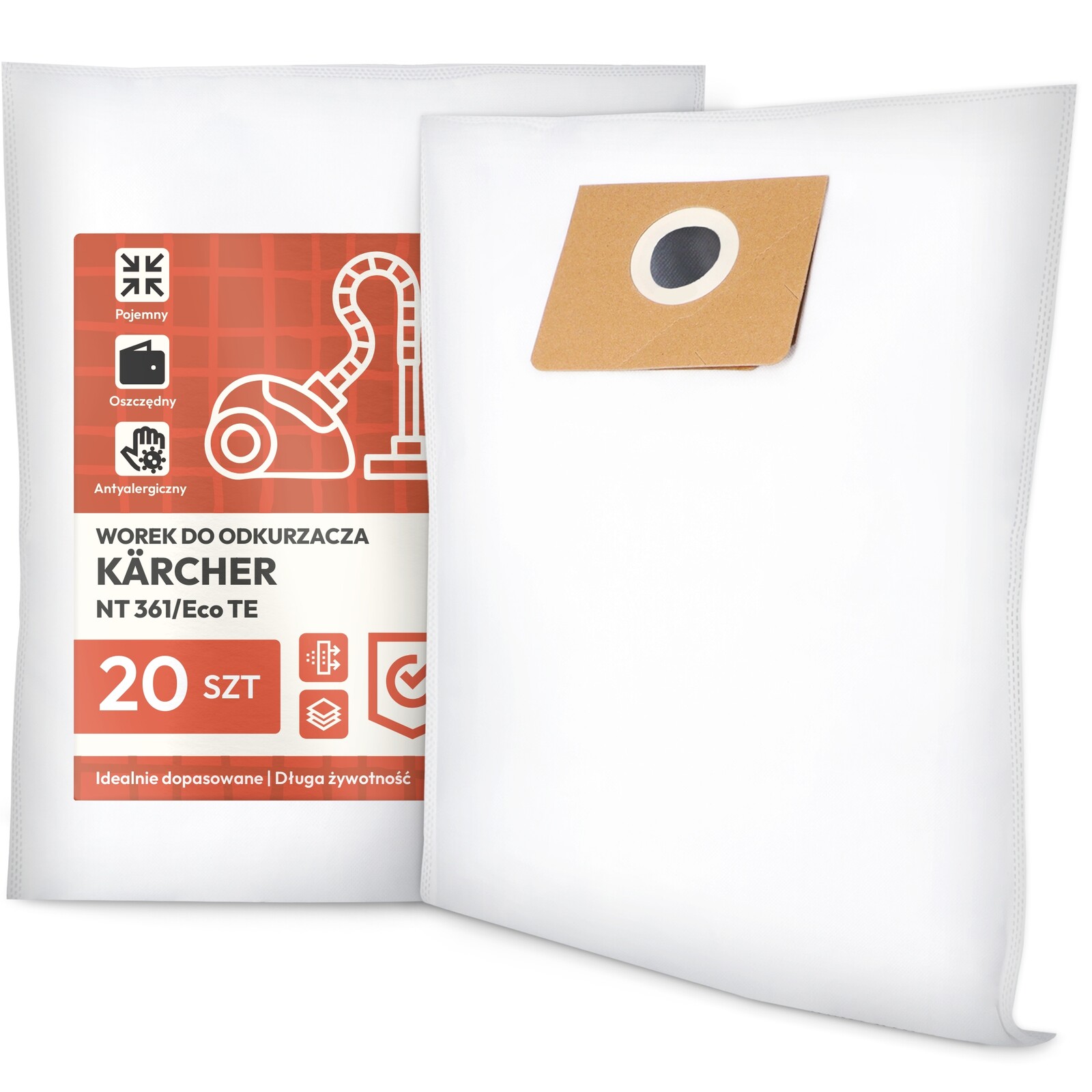 20x Sáček Do Vysavače Kärcher Nt 361/Eco Te Syntetický Sáček G9