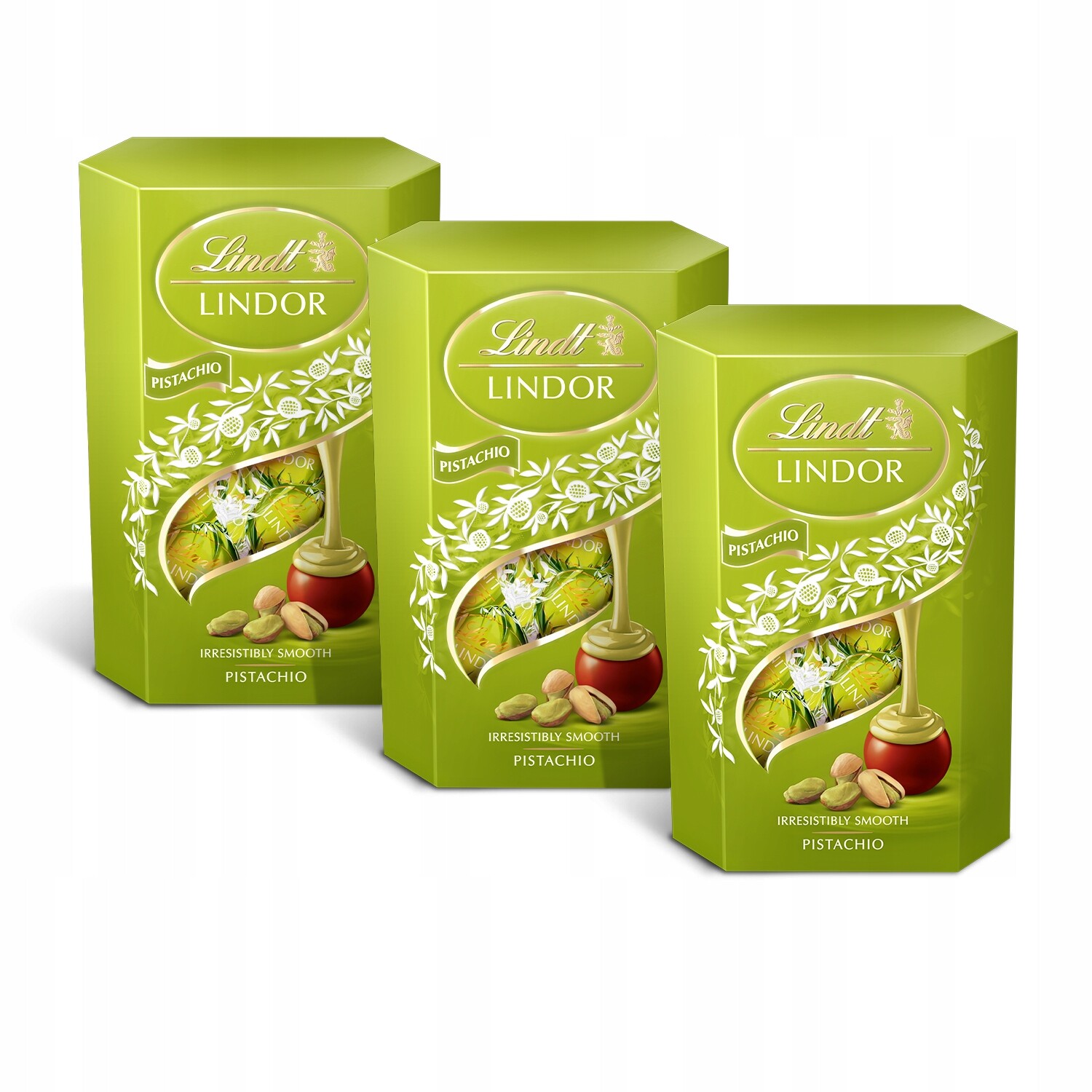 Lindt Lindor Pralinky čokoládové pralinky čokoláda mléčná pistácie 200 g x 3