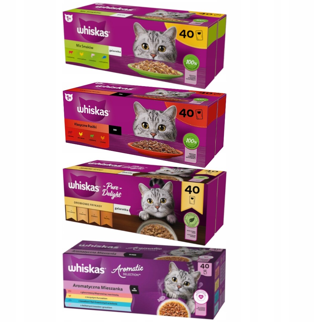 Whiskas Adult 160x85g Vlhké Krmivo pro kočky Mix Chutí Omáčka Želé