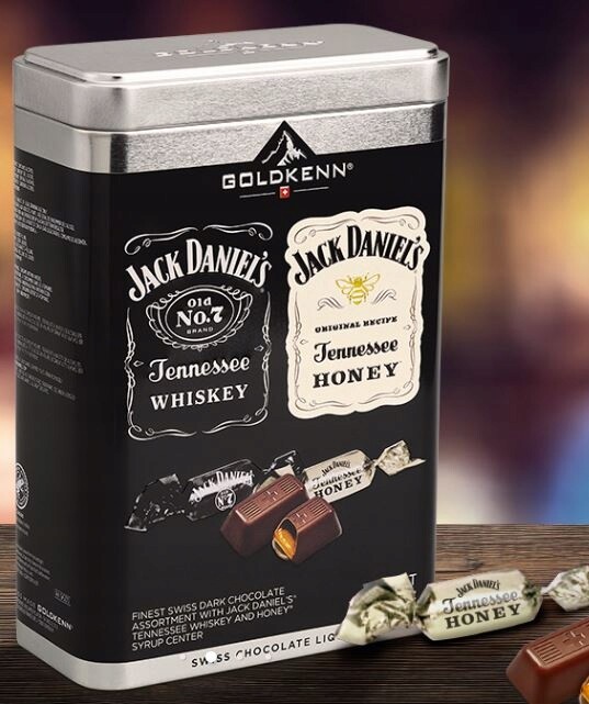 Čokolády Jack Daniels s whisky v plechovce 144 g Goldkenn dárek