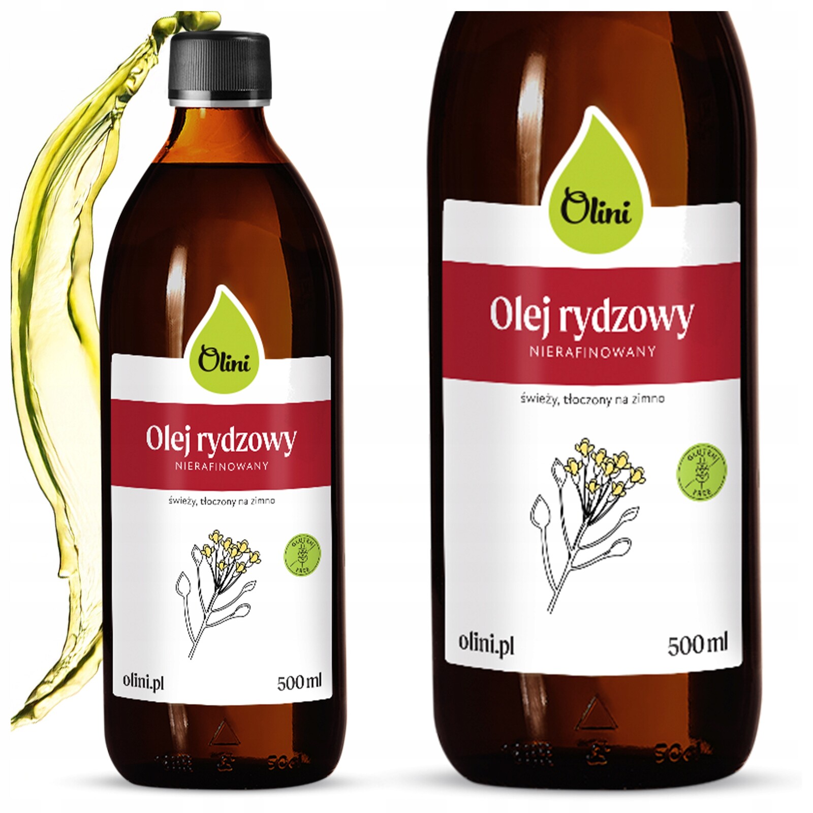 Lněný olej Omega-3 lisovaný za studena 500 ml Olini