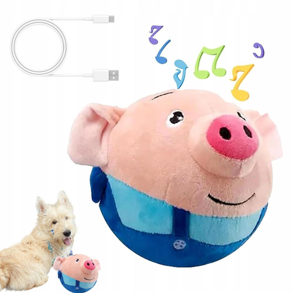 Interaktivní Pružný Míček Pro Psa Se Zvukem Plyšová Hračka Pet Toy